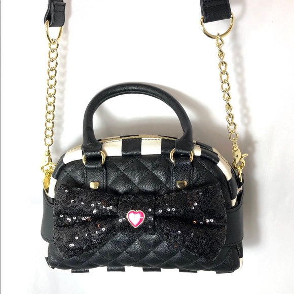 Betsey Johnson Handbags - Betsey Johnson Black and White Striped Purse